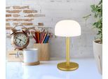 GLOBO LIGHTING LED Tischleuchte "NORMAN", gold (messingfarben matt), 1, 1 Stk., Leuchten, Akkutischleuchte auch für draußen, Zugschalter Kordel, Akkulampe, LED Tischleuchte