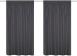 Vorhang HOME BASICS "MAITE" Gr. 1, grau, B:135cm H:145cm, Polyester, Gardinen, Vorhang