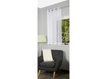Vorhang HOME BASICS "DOLLY" Gr. 3, weiß, B:140cm H:225cm, Voile, Polyester, Gardinen, Vorhang, Ösenschal DOLLY