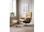 Relaxsessel STRESSLESS "Mayfair", beige (sand paloma), B:92cm H:103cm T:79cm, Leder PALOMA: PALOMA ist ein durchgefärbtes Semianilin-Möbelleder mit natürlicher Narbung., Sessel, Relaxsessel, mit Hocker, mit Cross Base, Größe S, M & L, Holzakzent Schwarz
