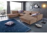 Wohnlandschaft SIT & MORE "Percy U-Form", beige, B:343cm T:235cm, Sofas, Wohnlandschaft, 12 cm Fußhöhe, Sitztiefenverstellung, wahlweise in 2 Fußfarben