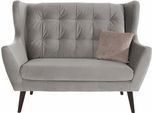 2-Sitzer HOME AFFAIRE "Hemmink", grau (grau, hellgrau), B:144cm H:107cm T:94cm, Samtvelours (100% Polyester);Luxus-Microfaser (100% Polyester);Struktur (94% Polyester, 6% Polyacryl), Sofas, 2-Sitzer, mit Knopfheftung