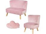 Kindersitzgruppe ROBA "Lil Sofa", bunt (rosa, mauve), Sitzmöbel-Sets, Kinder, Samt, Kindersitzgruppe, bestehend aus Kindersofa, Kindersessel und Dekokissen in Wolkenform