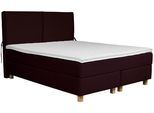 Boxspringbett HOME AFFAIRE "Nele", lila, B:141cm L:210cm, Struktur fein (100% Polyester);Samtvelours (100% Polyester), Komplettbetten, Boxspringbett, inkl. Topper im schlichtem Design