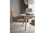 Polsterstuhl STRESSLESS "Laurel", braun (latte batick, chrom matt), B:58cm H:105cm T:60cm, Leder BATICK: BATICK ist ein leicht korrigiertes, durchgefärbtes und genarbtes Möbelleder, bei dem die meisten Unebenheiten und Spuren in der Regel entfernt wurden., Stühle, Polsterstuhl, High Back mit Armlehne, Größe L, mit Beinen aus Stahl in Chrom matt