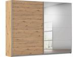 Schwebetürenschrank OTTO HOME "Kleiderschrank Schrank Garderobe Schlafzimmerschrank THANOS", eiche artisan mit spiegel, B:271cm H:229cm T:62cm, Holzwerkstoff, Schränke, Schwebetürenschrank, Optional mit Spiegel, Metall-Griffleisten alufarben MADE IN GERMANY