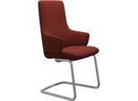 Polsterstuhl STRESSLESS "Laurel", rot (rot dinamica, chrom matt), B:58cm H:105cm T:60cm, Microfaser DINAMICA (88% Polyester, 12% Polyurethan), Stühle, Polsterstuhl, High Back mit Armlehne, Größe L, mit Beinen aus Stahl in Chrom matt