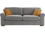 3-Sitzer HOME AFFAIRE "Broughton", grau, B:233cm H:92cm T:94cm, 100% Polyester, Sofas, 3-Sitzer, weicher Sitzkomfort, incl. 2 Zierkissen, Keder