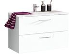 Waschtisch WELLTIME "Portofino", weiß (weiß, weiß), B:80cm H:54cm T:48cm, Waschtische, Waschtisch, mit Soft-Close-Funktion