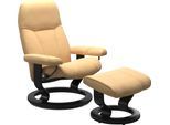 Relaxsessel STRESSLESS "Consul", gelb, B:76cm H:100cm T:71cm, Sessel, Relaxsessel, mit Classic Base, Größe M, Gestell Schwarz