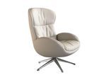 Relaxsessel FLEXLUX "Haze, hervorragender Komfort, Alu Fuß, organisches Design, ergonomisch", weiß (warm weiß), B:70cm H:104cm T:79cm, 100% Echtleder, Sessel, Relaxsessel, Rückenteilverstellung, drehbar, Fuß Alu