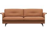 3-Sitzer FLEXLUX "Glow Designsofa, bequem und komfortabel durch hochwertigen Sitzaufbau", braun (modern cogna), B:224cm H:81cm T:91cm, 100% Echteder, Sofas, 3-Sitzer, Skandinavisches Design, In hochwertiger Verarbeitung