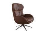 Relaxsessel FLEXLUX "Haze, hervorragender Komfort, Alu Fuß, organisches Design, ergonomisch", braun (old chestnut braun), B:70cm H:104cm T:79cm, 100% Echtleder, Sessel, Relaxsessel, Rückenteilverstellung, drehbar, Fuß Alu