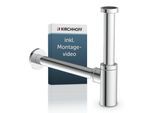 Siphon KIRCHHOFF "Design Flaschensiphon inkl. Reinigungsöffnung", silber (silberfarben), Ø:3,2cm, Edelstahl, Siphons, Siphon, Röhrengeruchsverschluss für Waschbecken/Waschtische