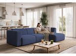 Ecksofa OTTO HOME "Merid L-Form, B: 295 cm - OTTO. Verlässliche Qualität.", blau, B:295cm H:70cm T:162cm, Struktur fein (100% Polyester);Samtoptik (100% Polyester);Samtcord (92% Polyester, 8% Polyamid), Sofas, Ecksofa, jederzeit durch Module erweiterbar