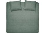 Bettwäsche CINDERELLA "Lyn in Gr. 135x200, 155x220 oder 200x200 cm", grün (laurel), B/L: 200cm x 200cm, 1 Stk., 2 Stk., Renforcé, B/L: 80cm x 80cm, Renforcé, Obermaterial: 100% Baumwolle, Bettwäsche, Bettwäsche, Bettwäsche aus Baumwolle, Bettwäsche mit Reißverschluss
