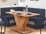 Eckbank HOME AFFAIRE "Nils", blau (dunkelblau (capulet 4010)), B:182cm H:89cm T:142cm, Holzwerkstoff, Massivholz, Polyester, Sitzbänke, Eckbank, Sitz und Rücken gepolstert, verschiedene Qualitäten