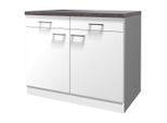 FlexWell Küchenunterschrank, Weiß, Holzwerkstoff, 1 Fächer, 2 Schublade(n) Schubladen, einzeln stellbar, 100x85x57 cm, Made in Germany, individuell planbar, Küchen, Küchenmöbel, Küchenschränke, Küchenunterschränke