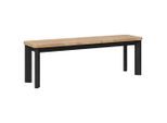 Landscape Sitzbank, Schwarz, Akazie, Holz, Akazie, furniert, 2-Sitzer, 140x45x37 cm, abwischbar, Esszimmer, Bänke, Sitzbänke