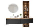Celina Home Badezimmer , Braun, Schwarz, Weiss , Glas, Holzwerkstoff , 2 Schubladen , 185.2 cm , Blauer Engel, Pefc, Goldenes M, DIN EN ISO 14001, DIN EN ISO 50001, DIN EN ISO 9001 , hängend, individuell planbar, planbar nach Mass, Zusatzausstattung erhältlich, erweiterbar, Typenvielfalt , Badezimmer, Badmöbelsets & -serien, Badmöbelsets