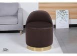 Sessel KAYOOM "Drehhocker Viktor 125,Drehhocker in modernem Design,Stauraum im Innere", braun, B:52cm H:68cm T:52cm, Korpus: MDF / Bezug: 100% Polyester / Sockel: Edelstahl, Sessel, Sessel, drehbarer Sockel, mit Stauraum, komfortable Rückenstütze