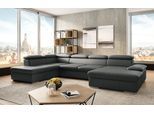 Wohnlandschaft SIT & MORE "Valantine U-Form, B: 349 cm", grau (anthrazit), B:349cm H:73cm T:226cm, Sofas, Wohnlandschaft, mit Arm- & Kopfteilverstellung, optional mit Bettfunktion