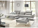 Ecksofa 3C CANDY "Mallow Designsofa mit Komfortfunktionen, modern und bequem, L-Form", silber, B:318cm H:83cm T:220cm, 100% Polyester, Sofas, Ecksofa, Verstellbare Armlehne und Kopfteil, manuelle Sitztiefenverstellung