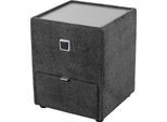 Nachtkonsole JOCKENHÖFER GRUPPE "Lancy", schwarz (schwarz 403, 06), B:42,5cm H:53cm T:45cm, Glas, Holzwerkstoff, Sideboards, Nachtkonsole, mit LED-Beleuchtung