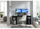 Gamingtisch BORCHARDT MÖBEL "Tippy", schwarz (schwarz, schwarz), B:160cm H:91cm T:70cm, Tische, Gamingtisch, Breite 160 cm, Schreibtisch mit viel Stauraum
