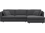 Ecksofa FLEXLUX "Lovane", grau (dervit grau), B:290cm H:84cm T:182cm, 100% Polyester, Sofas, Ecksofa, Weich & anschmiegsam, große Sitztiefe auf Kaltschaum, Dekokissen inkl.