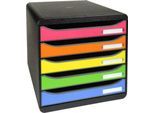 Exacompta Big Box Plus Iderama Harlekin, 5 offene Schubladen A4/A4+/24x32, leise, Sicherheitsstopp, stapelbar