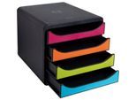 Exacompta Big Box Plus Iderama Regenbogen, 4 offene Schubladen A4/A4+/24x32 cm, leise mit Stopp, stapelbar