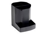 Exacompta Mini Octo Stifteköcher EcoBlack-Schwarz, 3 Fächer für Stifte & Smartphone, Blauer Engel, 5 Jahre Garantie