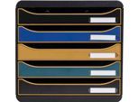 Exacompta Big Box Plus Neo Deco sortiert, 5 Schubladen A4/A4+, offene Front, leise mit Sicherheitsstopp, stapelbar
