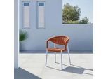 Gartensessel Antonia Orange/ Weiß Aluminium/Textil