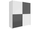 Schwebetürenschrank Time Weiß/Graphitfarben