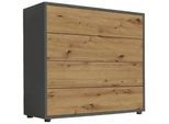 Kommode Mailand Typ 3 Anthrazit/Eichefarben