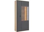Vitrine Florenz Grau/Eiche Artisan