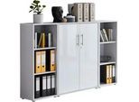 Aktenschrank Office Edition Sw Set 2 niedrig Grau/Weiß