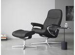 Relaxsessel STRESSLESS "Consul", grau (rock paloma), B:91cm H:102cm T:79cm, Leder PALOMA: PALOMA ist ein durchgefärbtes Semianilin-Möbelleder mit natürlicher Narbung., Sessel, Relaxsessel, mit Cross Base, Größe S, M & L, Holzakzent Schwarz