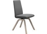 Polsterstuhl STRESSLESS "Laurel", grau (dunkelgrau dinamica, eiche gekalkt), B:49cm H:92cm T:59cm, Microfaser DINAMICA (88% Polyester, 12% Polyurethan), Stühle, Polsterstuhl, Low Back, Größe M, mit schräggestellten Beinen in Eiche gekalkt