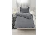 Bettwäsche Rüschen Grau ca. 140x200cm