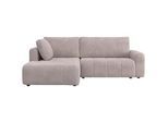 Wohnlandschaft Gia Hellgrau Cord mit Schlaffunktion