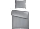 Bettwäsche Xenia Streif Silberfarben ca. 140x200cm