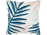 Zierkissen Blätter Blau/Beige ca. 45x45cm