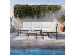 LoungegarniturSet Arianna Weiß Outdoorstoff/Metall +Abdeckung