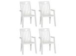 Gartenstuhl-Set Palma Weiß Kunststoff stapelbar