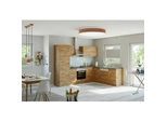 Eckküche Winkelblock ohne Geräte ca. 210x270 cm Eiche