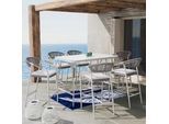 Gartenbarset Allonso Hellgrau Metall/Textil/Glas + Abdeckung