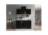 Miniküche Oliver mit Geräten ca. 150 cm Schwarz